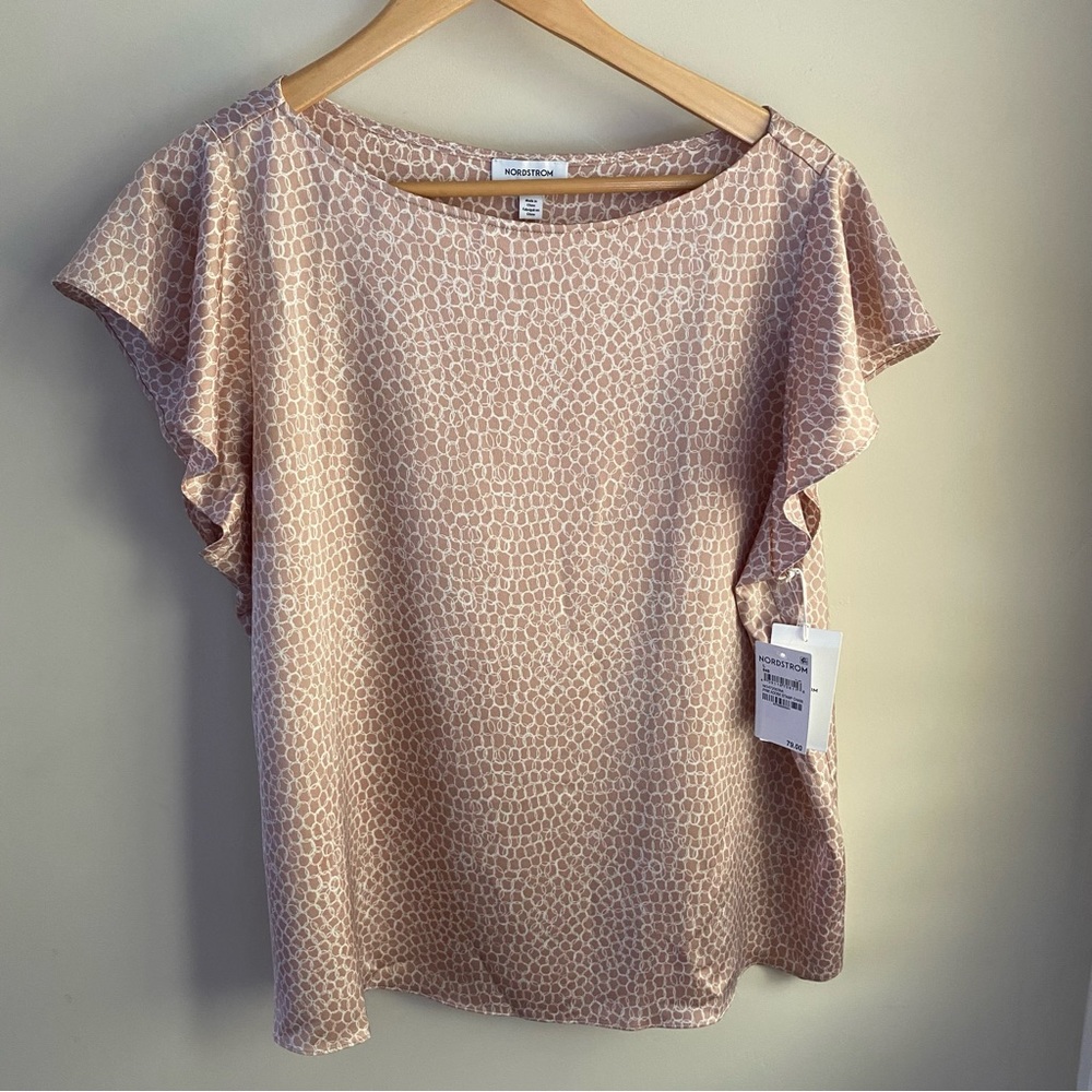 Nordstrom Pink & White Patterned Top